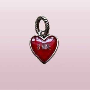 Brighton Candy Heart Charm Red Resin B MINE Retired